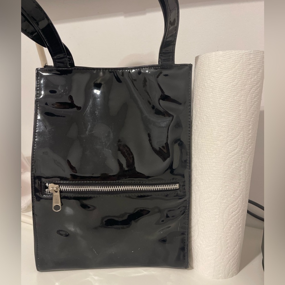 Elegant Black Patent Leather Bag